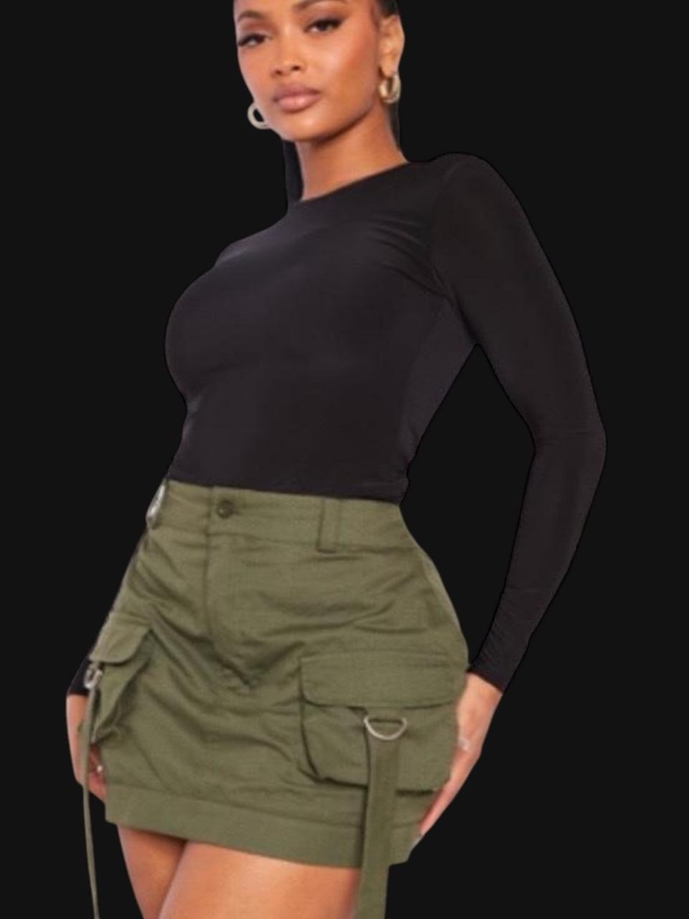PrettyLittleThing Shape Black Slinky Long-sleeve Bodysuit